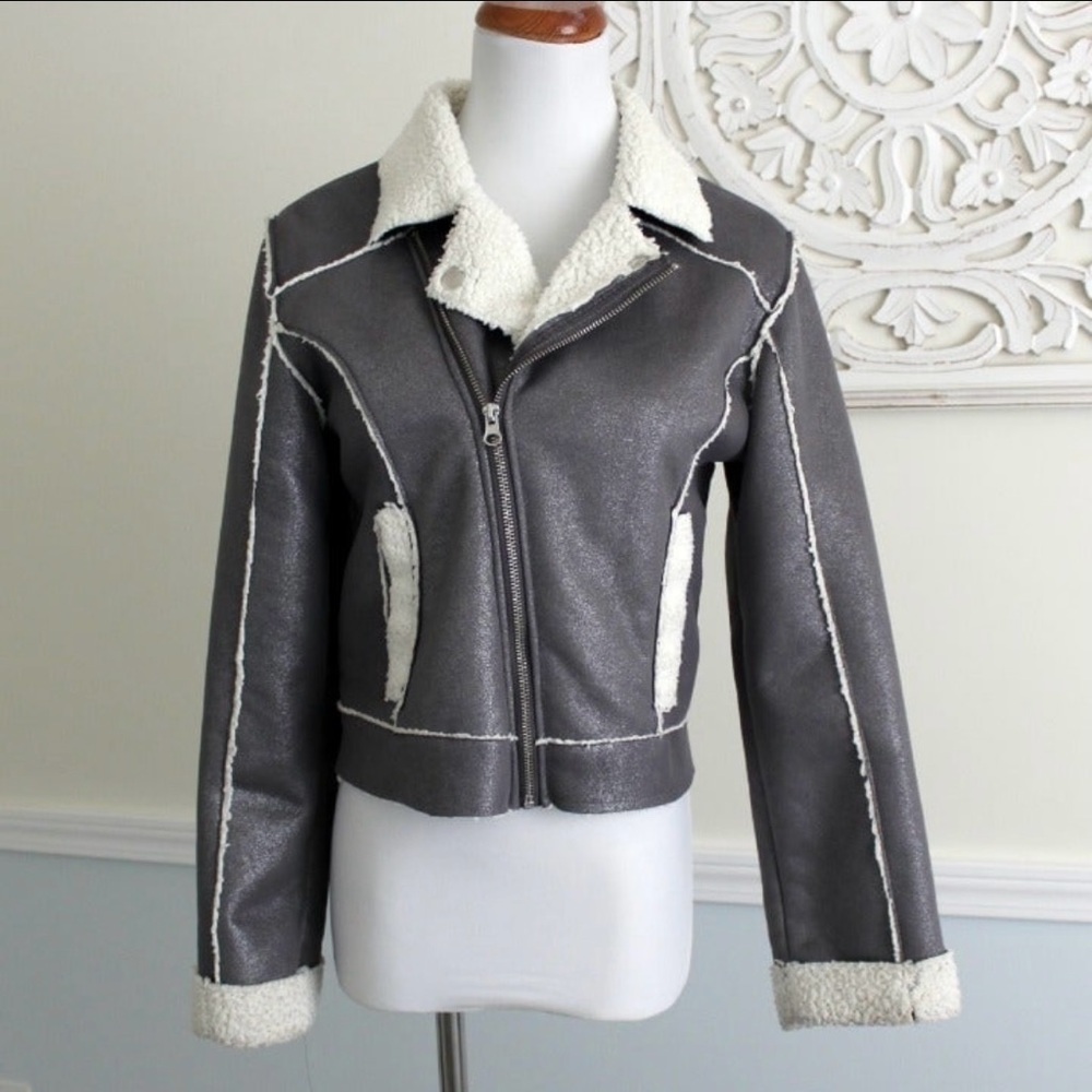 Justice Silver Gray Jacket Coat Size 12/14 EUC Party Winter Fall Spring